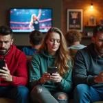 Fans de lutte dans un salon avec posters et memorabilia