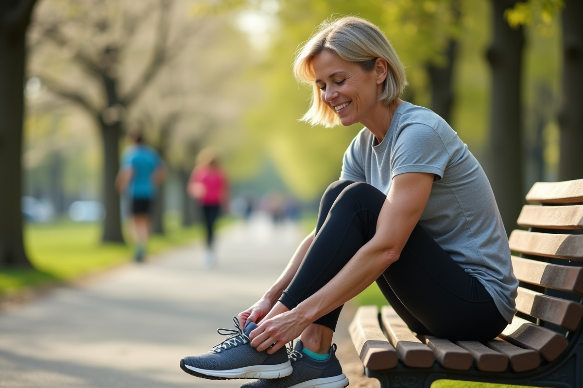 Femme sportive en plein air se préparant pour courir