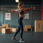 Femme en entraînement CrossFit avec bande de résistance
