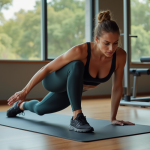 Jeune femme concentrée faisant du traction en salle de sport