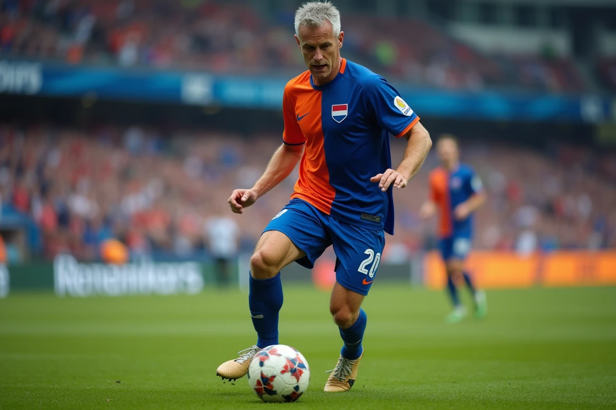Footballeur néerlandais en action sur le terrain